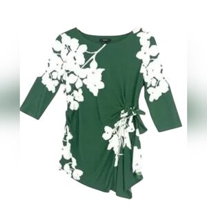 Alfani Women's Green Floral Women's Top/Tunic Medium
